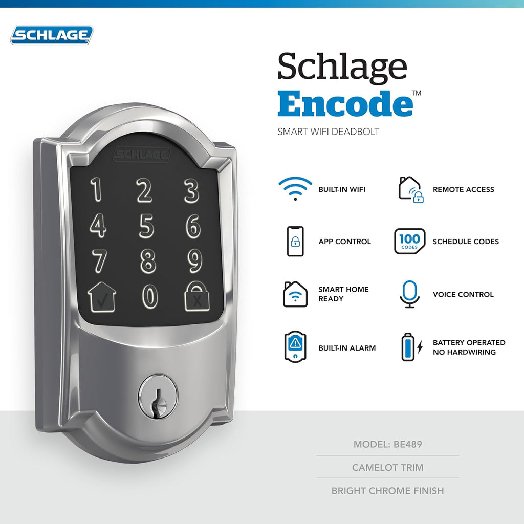Bright Chrome Smart WiFi Deadbolt L57952