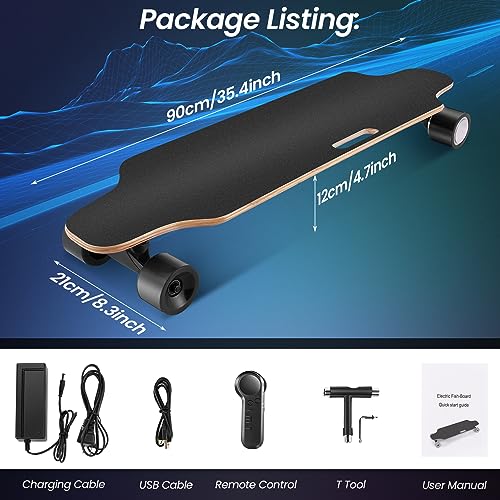 Electric Skateboard with Remote, 350W Brushless Motor Q874110
