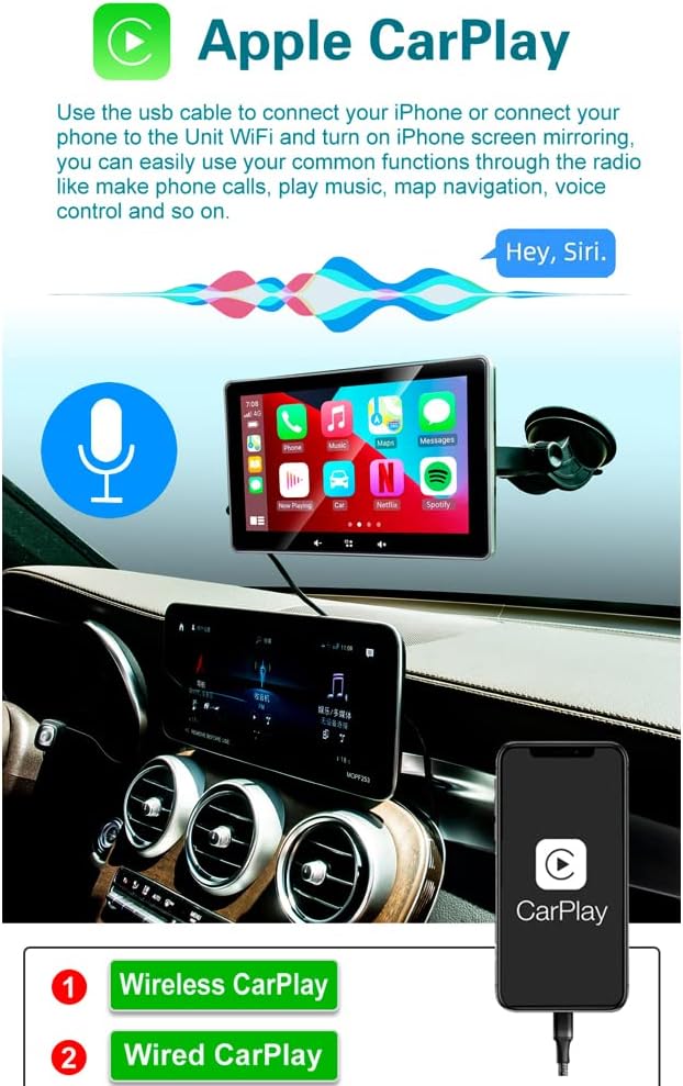 7 Inch Touchscreen Monitor with Bluetooth Car Stereo O33530