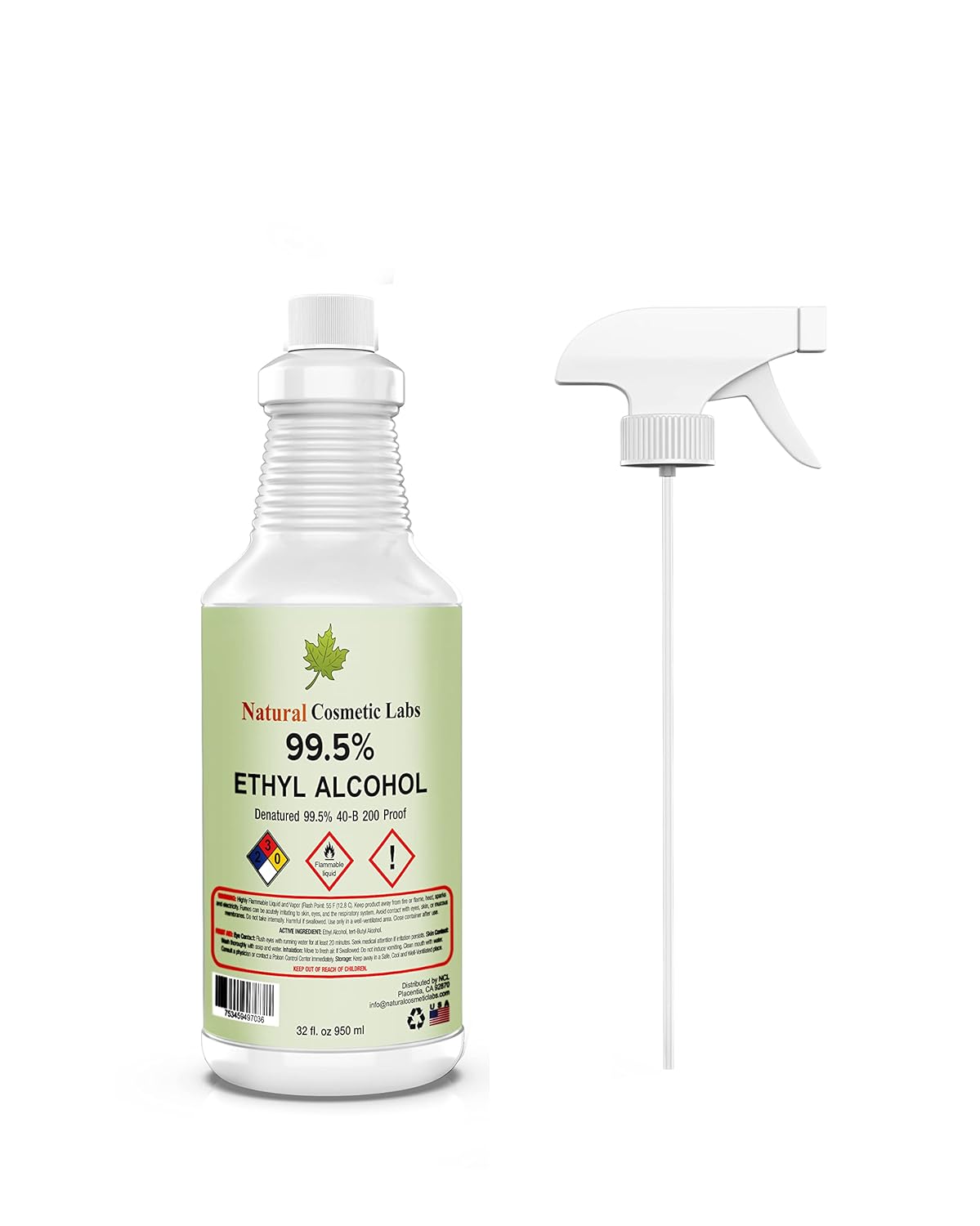 32oz Denatured Ethyl Alcohol 99.5% 200 Proof Spray Bottle I928408