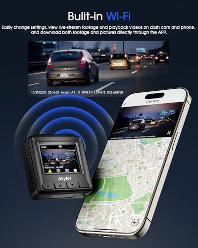 Mini Dash Cam with WiFi, 2K, WDR Night Vision, Parking Monitor M6352
