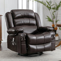Brown Ergonomic Swivel Rocker Recliner Chair with Vibration Massage and Heat C79824