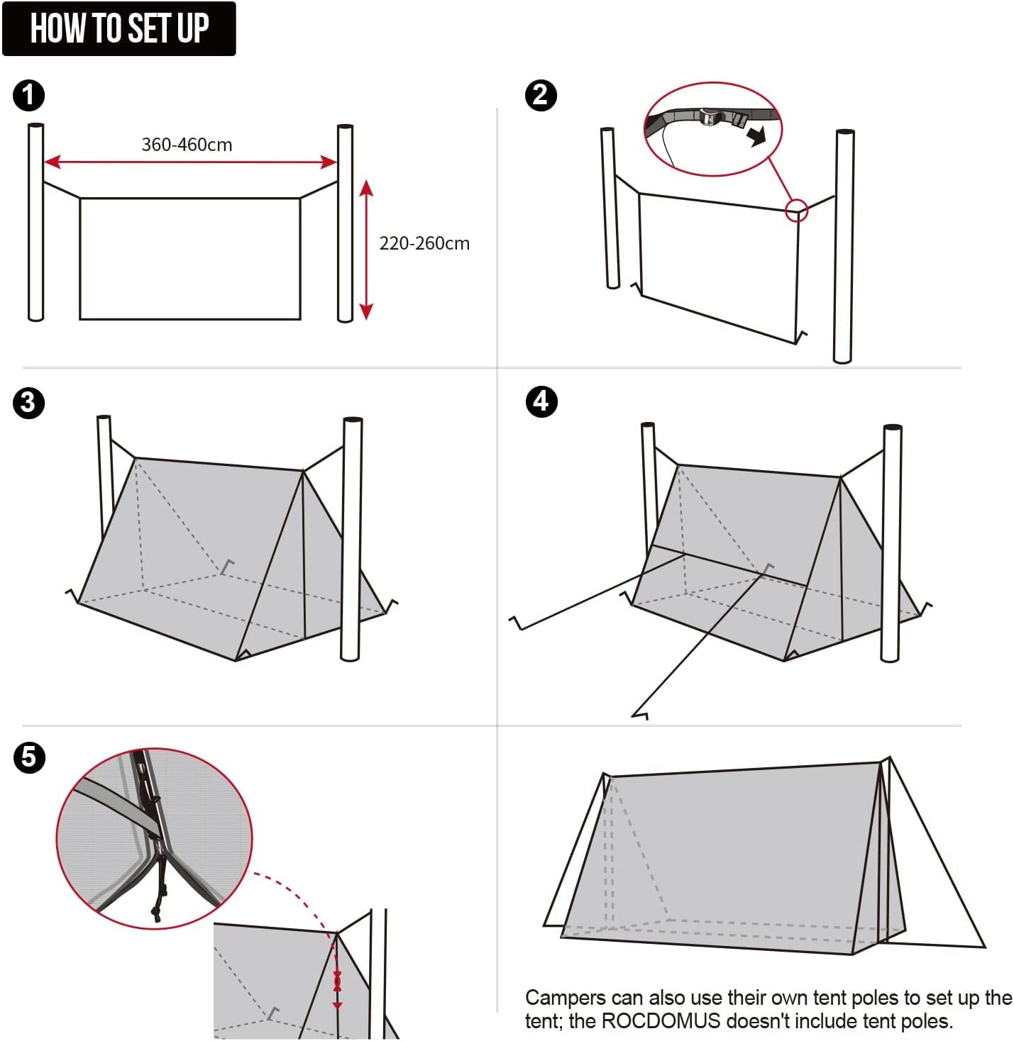 Hammock Hot Tent with Stove Jack, Waterproof Camping Tarp, PU3000mm 4 Season Tent V8052
