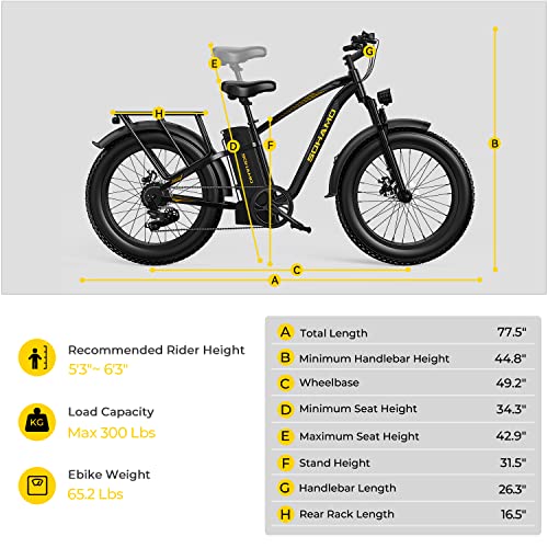 26" Fat Tire Electric Mountain Bike with 48V Removable Battery J731