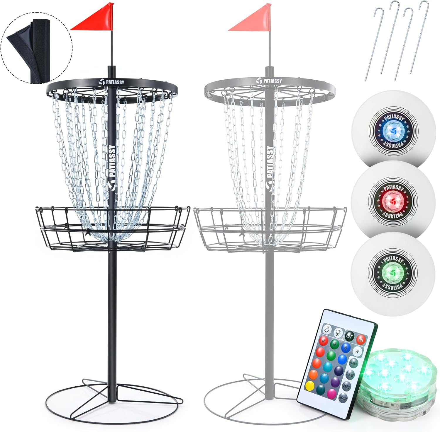 Portable Disc Golf Basket with 24/12 Chains G51120