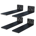 Black Powder Coated Steel Floating Shelf Brackets 4-Pack E972373