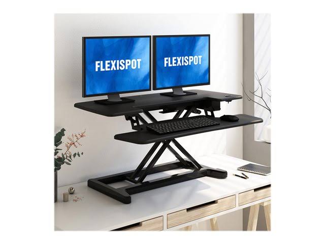 Black electric standing desk converter X28725