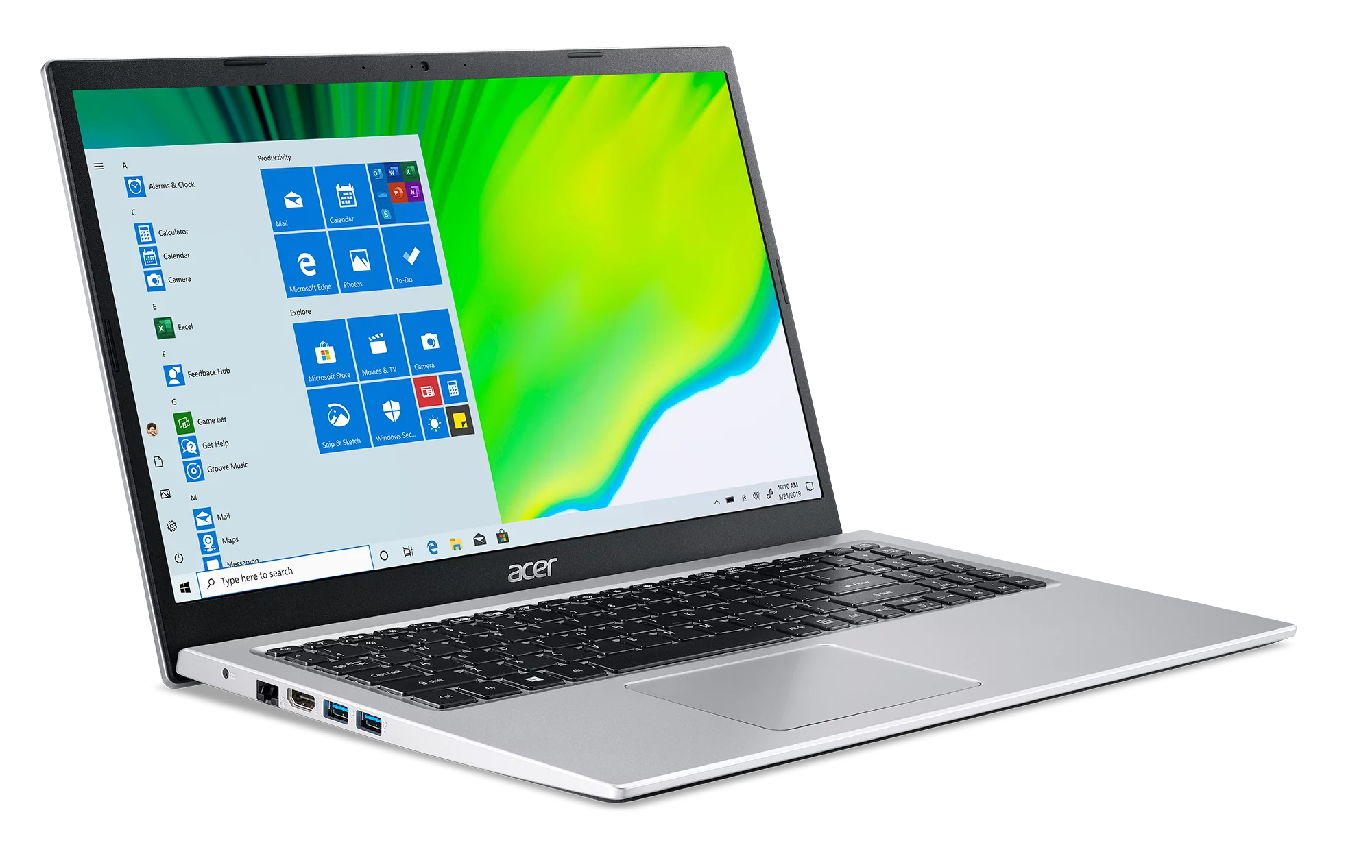 15.6" Full HD Display Intel Celeron N4500 4GB DDR4 128GB eMMC Pure Silver Windows 11 Home Laptop R61525