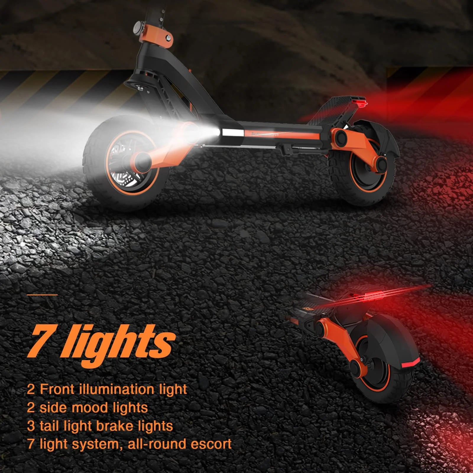 Electric Scooter 1200W Motor 10.5" Off Road Tires 52V/18Ah Dual Brake Folding T779