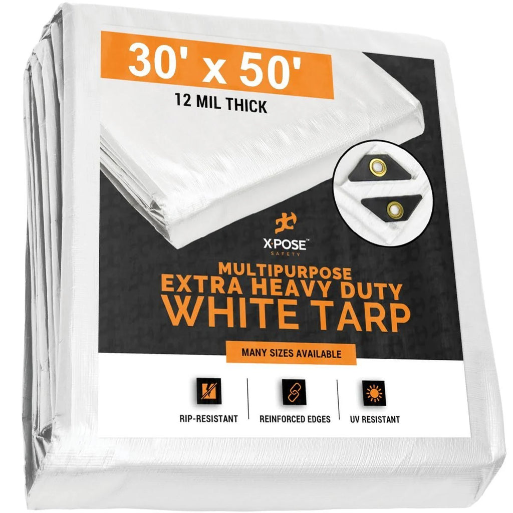White Heavy Duty Tarps 30 x 50 B11889