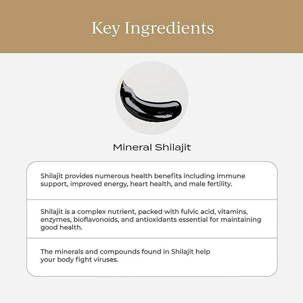 Pure Shilajit Resin with Elemental Gold, Fulvic Acid, 84+ Trace Minerals, 15g Jar Q126354