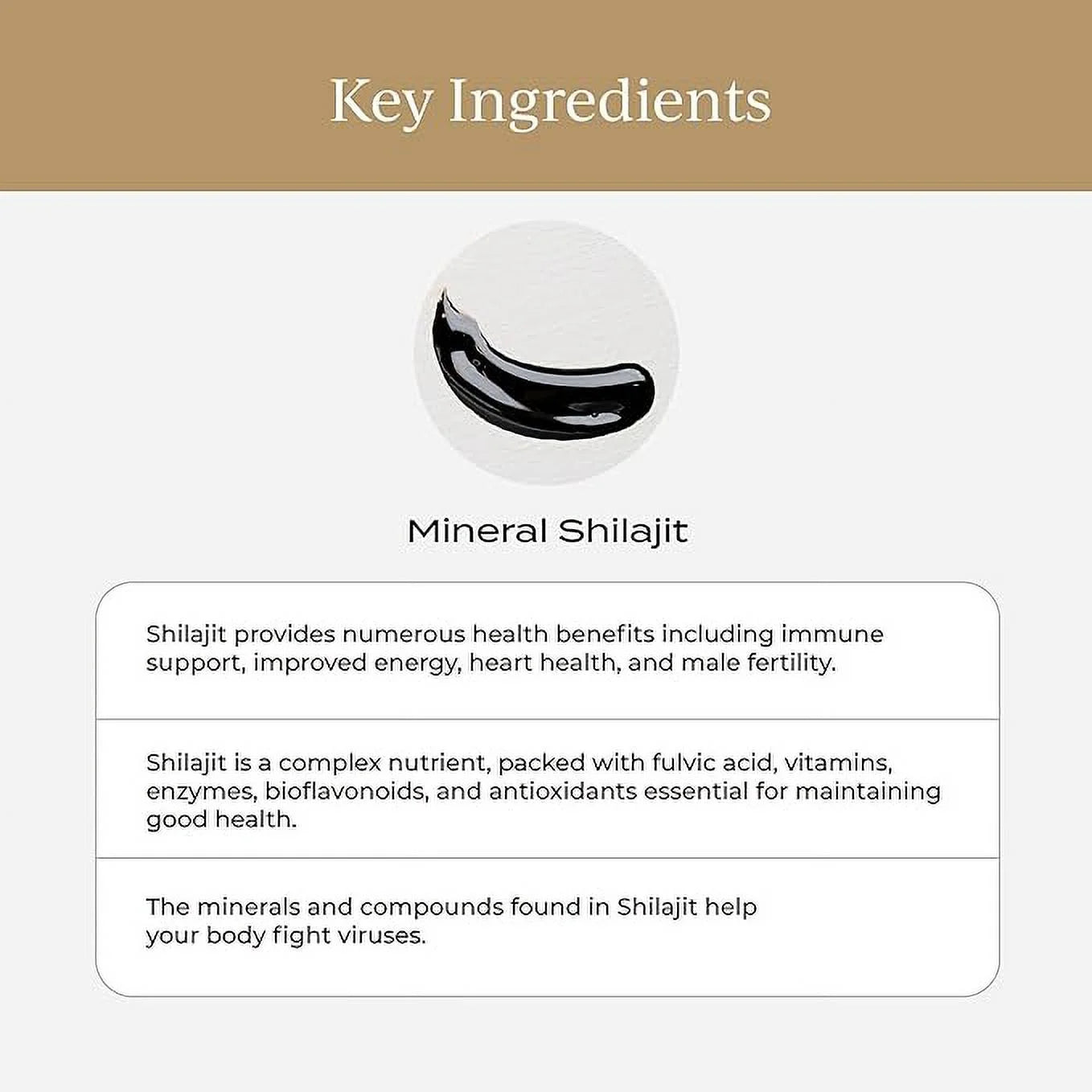 Pure Shilajit Resin with Elemental Gold, Fulvic Acid, 84+ Trace Minerals, 15g Jar Q126354