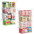 Black 4 Pack Stackable Freezer Organizer Bins C849
