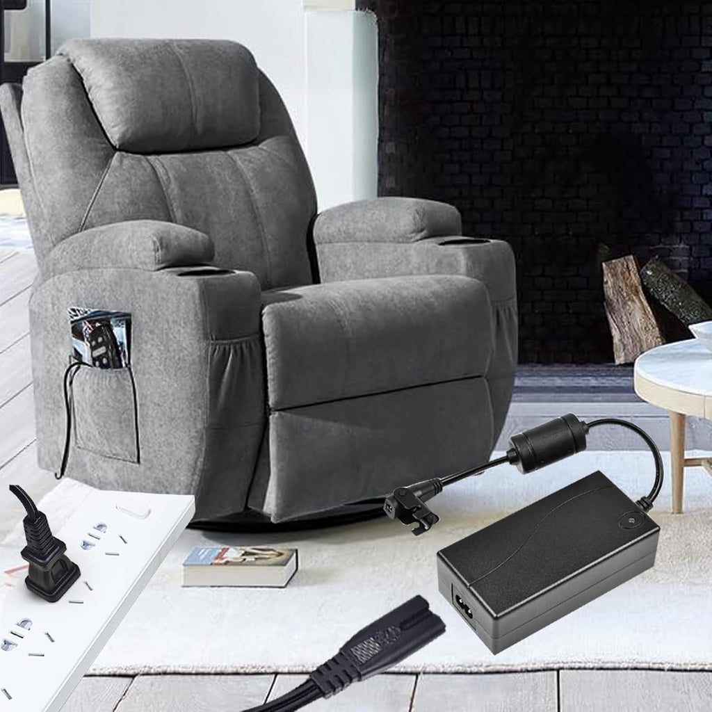 2-Pin Power Adapter with Extension L Shape Cable Cord for Lift Chair I87723