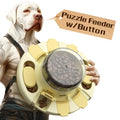Dog Puzzle Toy Slow Feeder with Button Level 2 in 1 YLW B19860