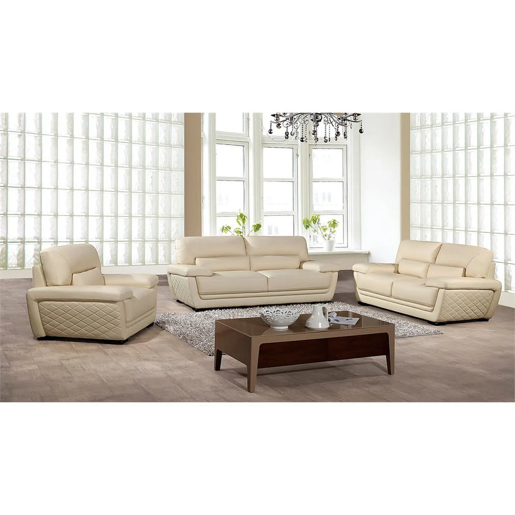 Cream Italian Leather Sofa B451376