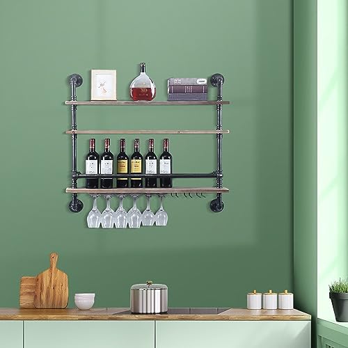 White Rhombus Wall Mounted Wood Wine Rack L195924