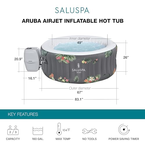 Gray Inflatable Hot Tub T43385