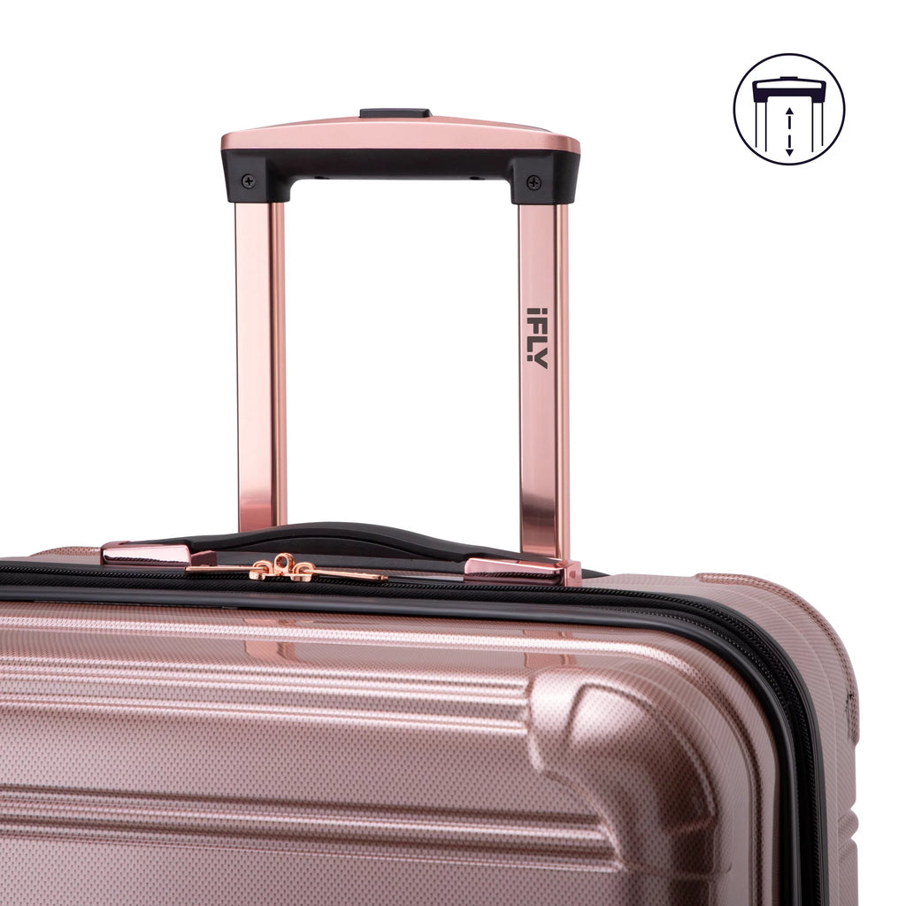 3 Piece Hardside Luggage Set, 20" Carry-on, 24" and 28" Checked, Rose Gold R1993