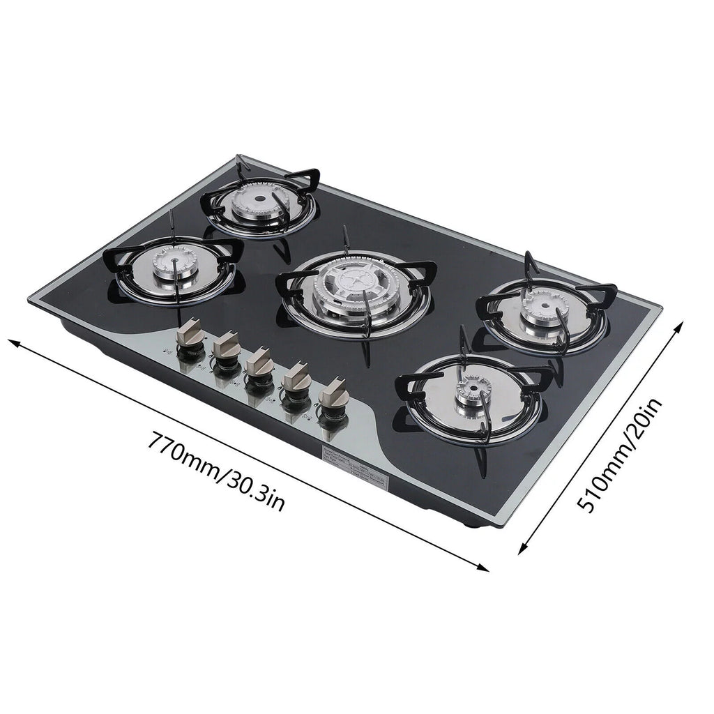 30" 5 Burner Gas Cooktop with Tempered Glass R41714