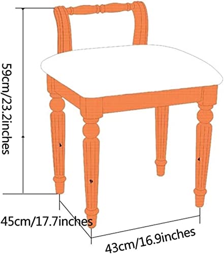 Vanity Stool Chair with Backrest W610