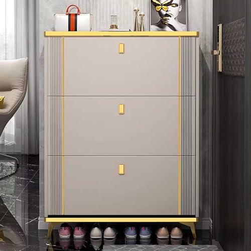 Slim 4 Layer Shoe Storage Cabinet with Flip Down Drawers G20765