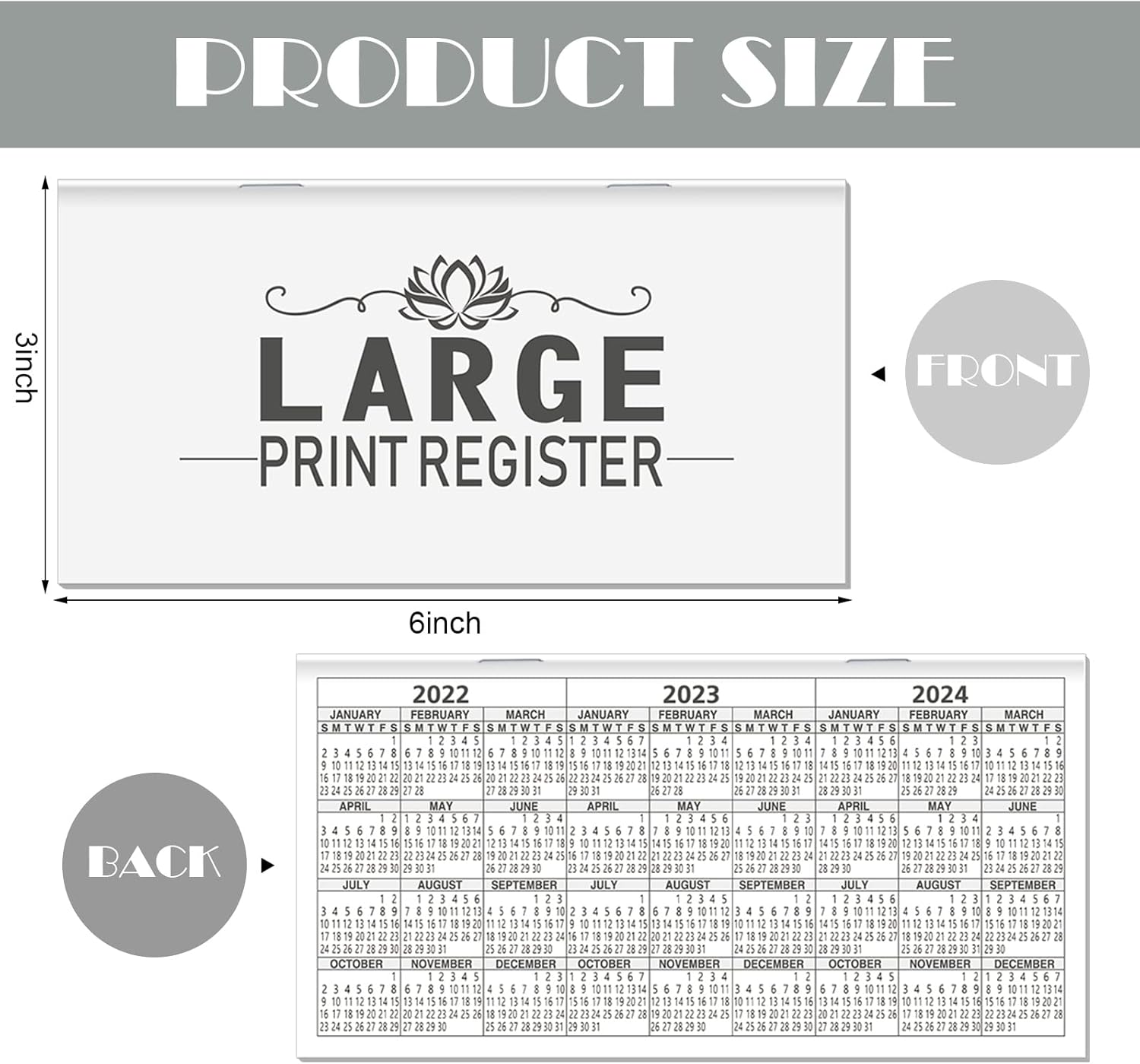 16 Pcs Large Print Checkbook Register D321