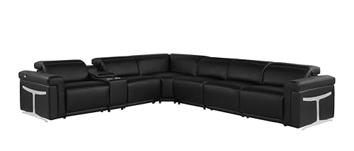 6-Piece Italian Leather Sectional Sofa with Power Reclining Seats D26421