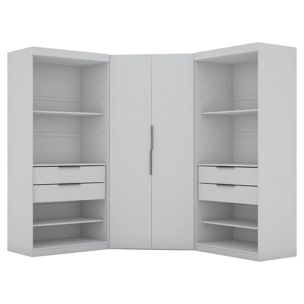 White 4 Drawer Corner Wardrobe Set of 3 G908334
