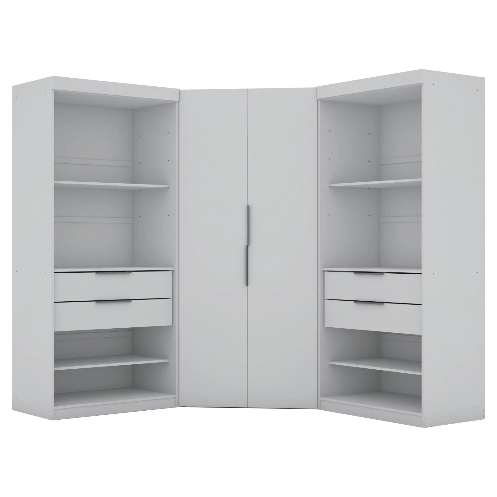 White 4 Drawer Corner Wardrobe Set of 3 G908334