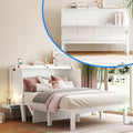 Grey Wood Queen Murphy Bed with Desk and Shelves A2278