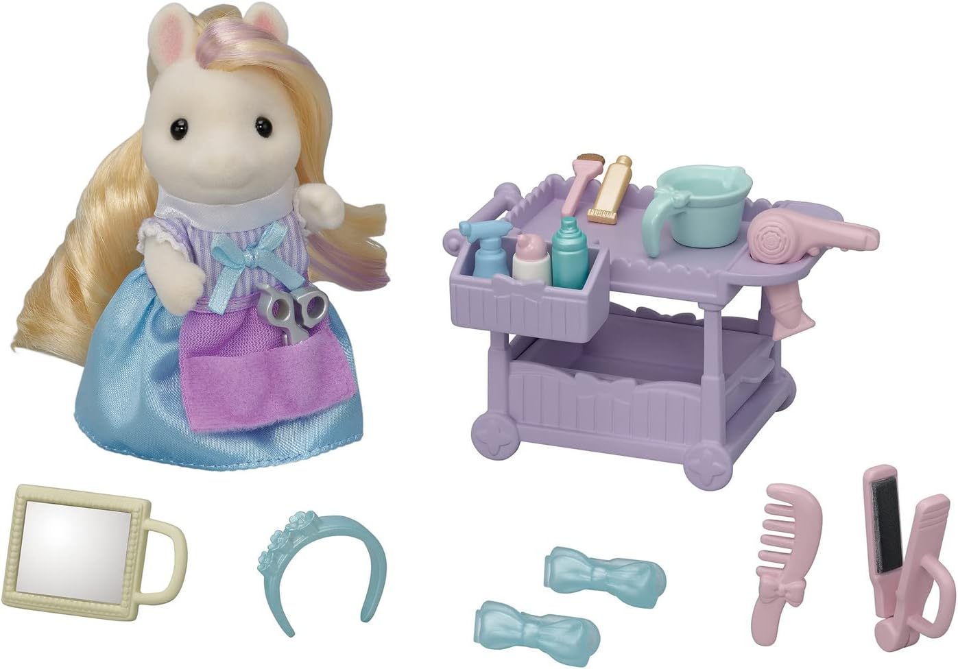 Pony's Hair Stylist Set Dollhouse Playset with Figure and Accessories S698