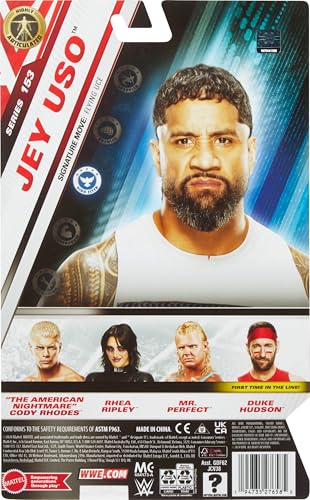 WWE Jey USO Action Figure, 6-inch Collectible D1731