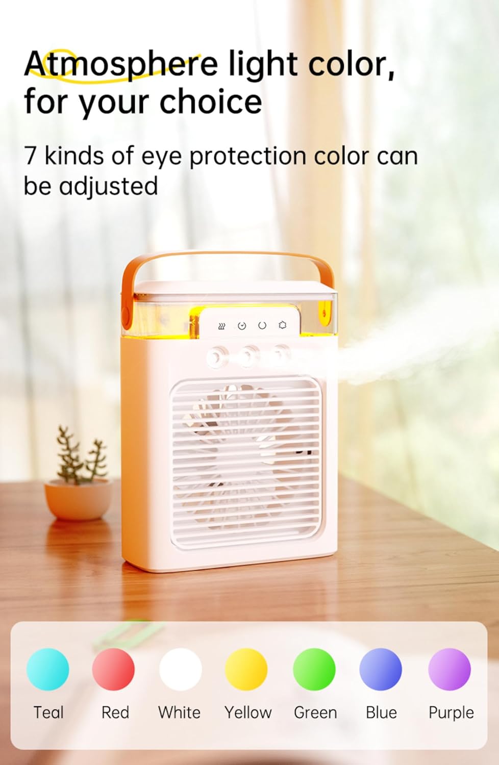 Mini Air Cooler Portable Air Conditioner Evaporative Air Cooler Cordless Desktop Cooling Fan B890455