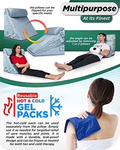4pcs Orthopedic Bed Wedge Pillow Set Memory Foam J959706