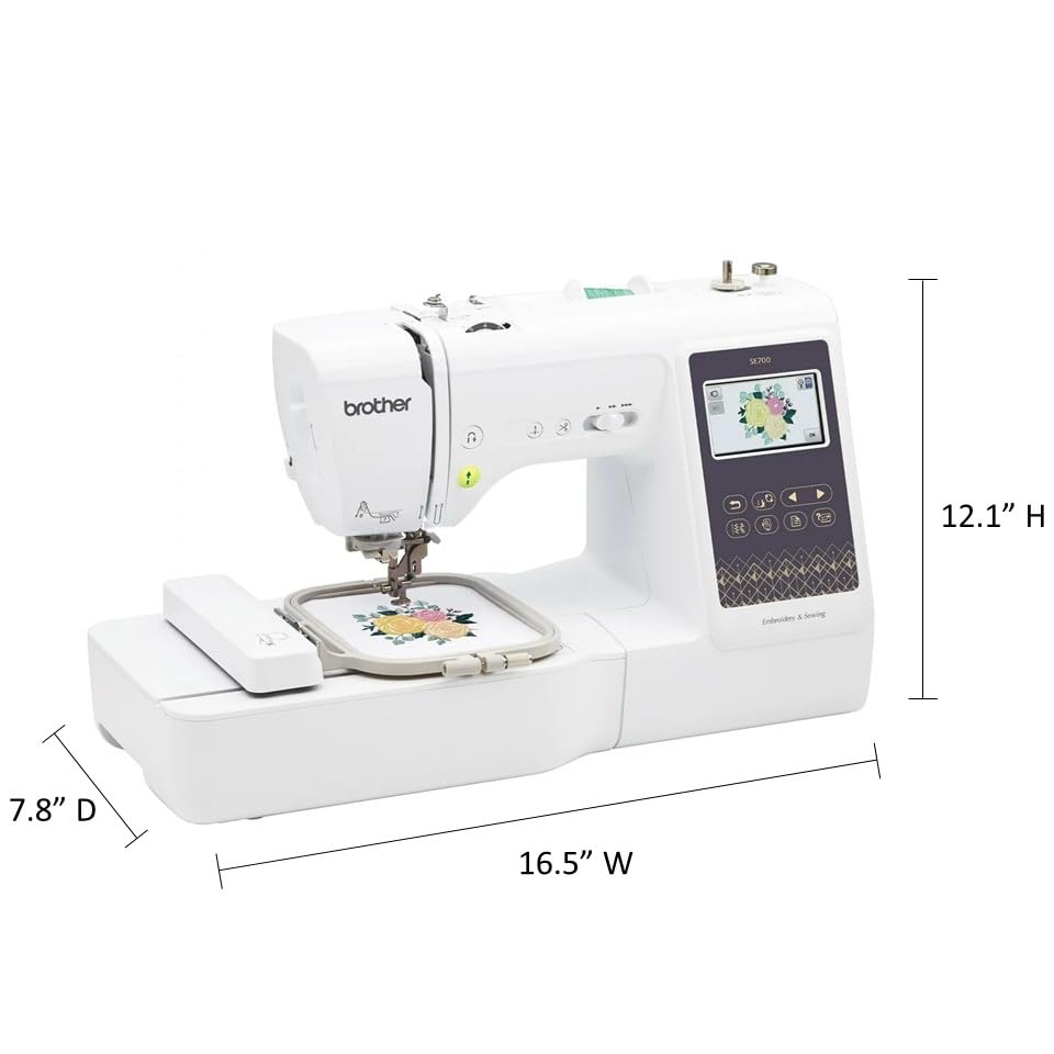 Sewing and Embroidery Machine, Computerized, 4" x 4" Hoop Area, White A796
