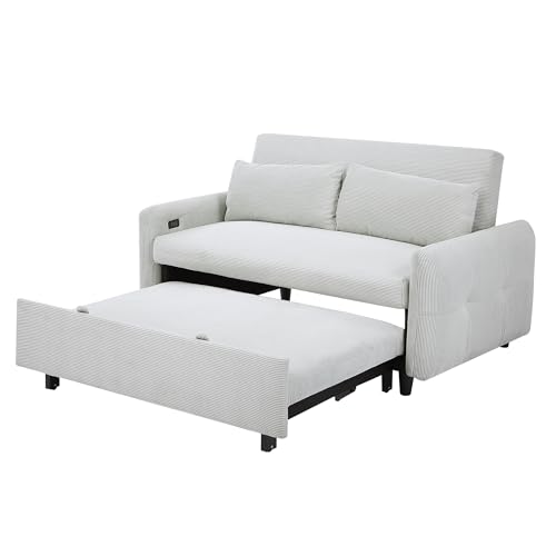 Blue Grey Corduroy 4 in 1 Convertible Sofa Couch Bed K625
