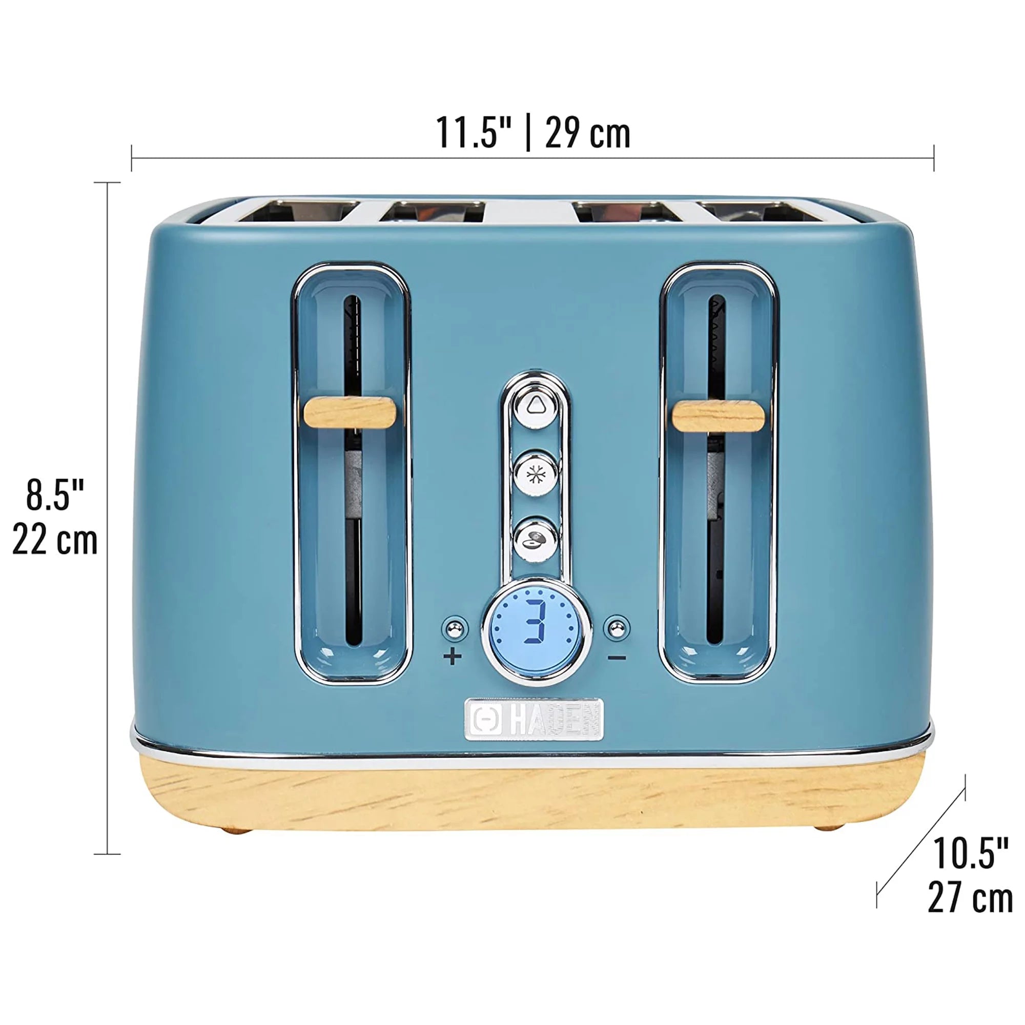 4 Slice Wide Slot Toaster Stone Blue Q235106