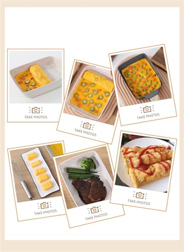 White Square Nonstick Tamagoyaki Pan with Lid and Oil Brush J17283