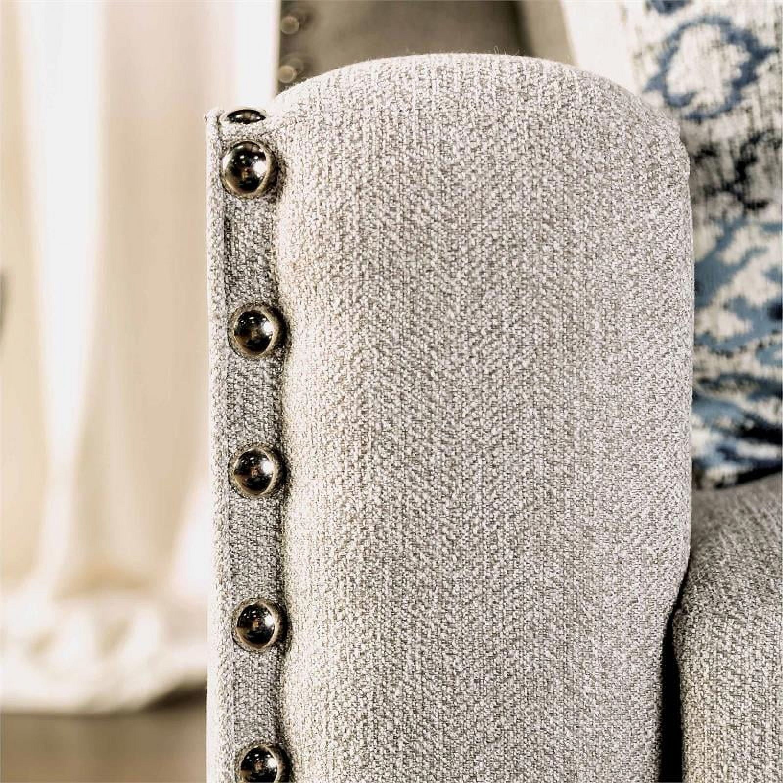 Light Gray Fabric Nailhead Sofa U641697