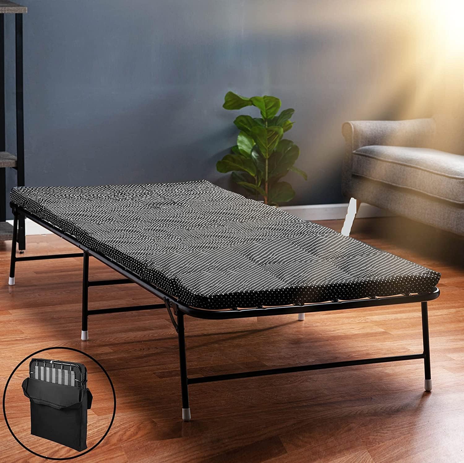 Folding Bed with Memory Foam Mattress and Carry Bag V3089