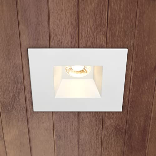6" Ultra-Thin Recessed LED Downlight Canless IC Rated 1200 Lumens 5 Color Temperature Select Dimmable Square Black Trim 90 CRI A614