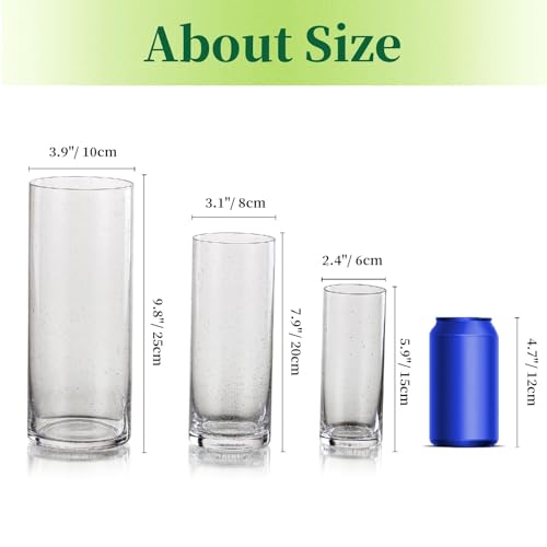3 PCS Clear Glass Cylinder Candle Holder U8219