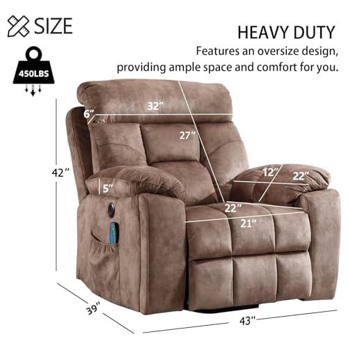 Camel Large Power Lift Recliner Chair with Massage and Heat B7749