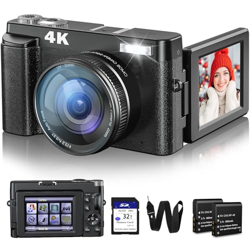 48MP 4K Digital Camera with 3'' 180° Flip Screen 16X Zoom F68540