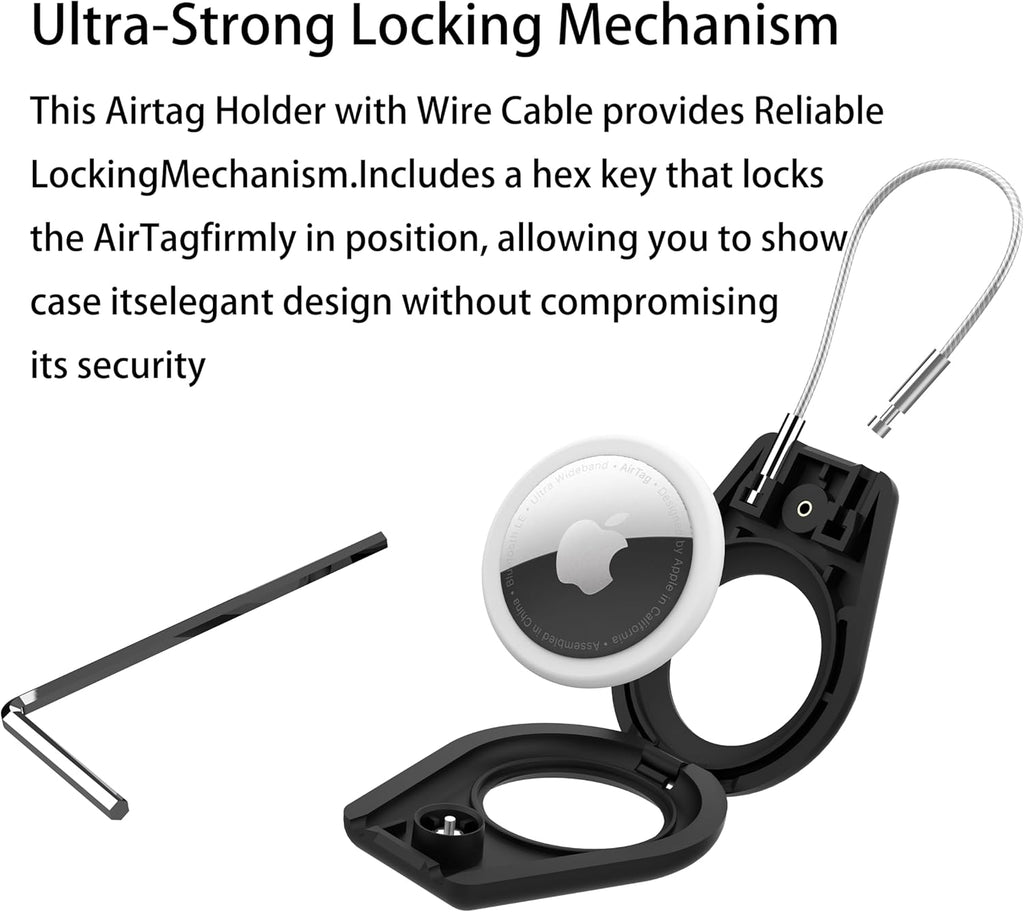 Black AirTag Holder with Keychain C37868