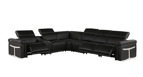6-Piece Italian Leather Sectional Sofa with Power Reclining Seats D26421