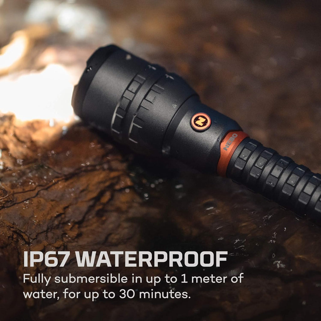 12K lumen rechargeable adjustable beam LED flashlight with USB powered LED reading light bundle H983