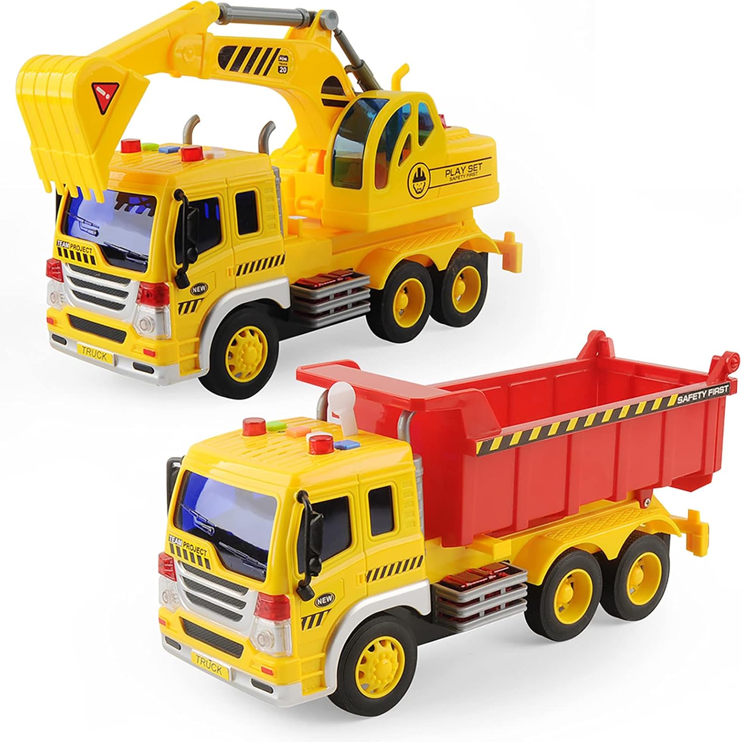 Set of 2 Excavator Dump Truck Toy O48839