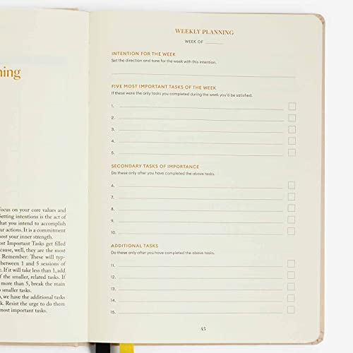 3-Month Productivity Planner, A5 Undated Quarterly Planner (Black) B307349